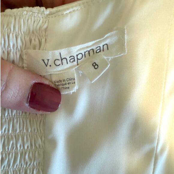 V. Chapman June Corset Jacquard Front-Slit Strapless Gown In Ivory Size 8 New - Picture 12 of 13